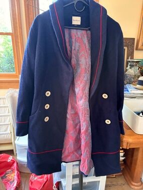 Royal Monk Blue Wool Anime Cosplay Indie Luxury Designer Coat S
